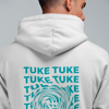 Picture of Hoodie SWIRL white with turquoise 